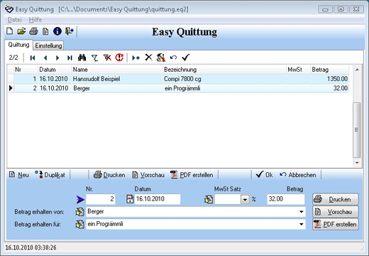 Easy Quittung